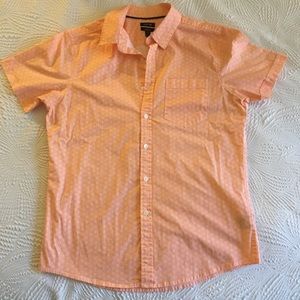 Men’s Orange Short Sleeve Button Up